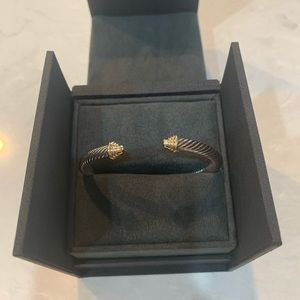 David Yurman cable classic bracket with 14k yellow gold domes.